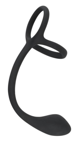 Эрекционное кольцо Black Velvets Cock & Ball Ring + Plug