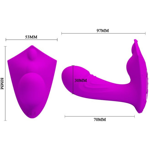 LyBaile Pretty Love Willie RC G-Spot Vibrator Purple - Вагинально-клиторальный вибратор в пультом ДУ,  9.7х3 см (фиолетовый)