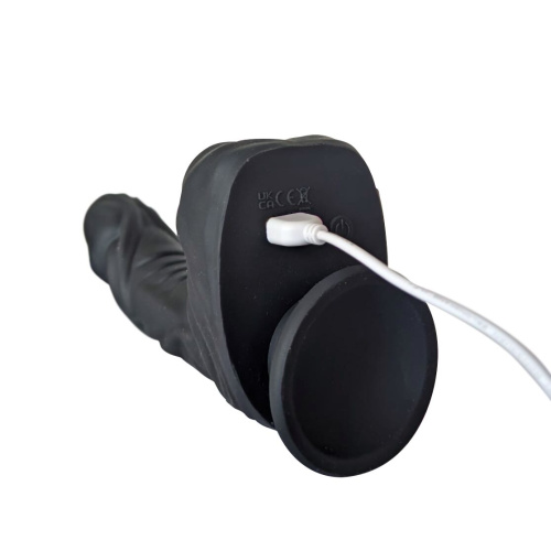 Naked Addiction 8.6” Silicone Rotating & Thrusting Vibrating Dildo - вибратор с толчками и вращением, 21.8 см (чёрный) - sex-shop.ua
