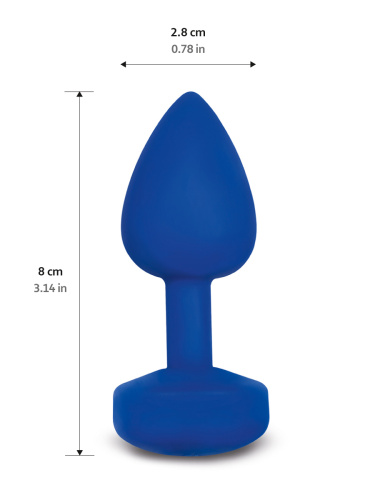 Gvibe Gplug - Маленькая дизайнерская анальная пробка с вибрацией, 8х2.8 см (синий) - sex-shop.ua