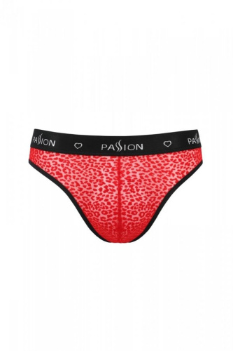 Passion - 031 SLIP MIKE red - Мужские трусы с леопардовым принтом, S/M