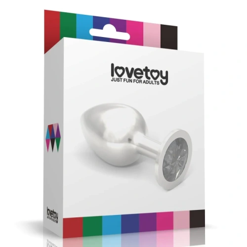 LoveToy - Rosebud Classic Metal Plug - Металлическая анальная пробка с кристаллом, L (прозрачный) - sex-shop.ua