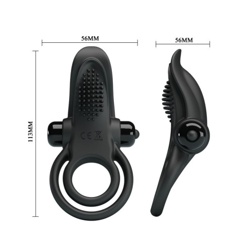 LyBaile Pretty Love Vibro Penis Ring Black – Эрекционное кольцо, 11,3х5,6 см (черный)
