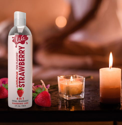 Оральная смазка со вкусом клубники Wet Strawberry 4 in 1, 118 мл