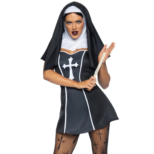 Leg Avenue - Naughty Nun - Сексуальний костюм черниці, L - купити в Україні | Секс шоп SEX-SHOP.ua