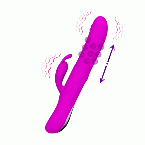 Pretty Love Byron Vibrator Purple - Вибратор-кролик с шариками внутри, 25х4 см (фиолетовый)