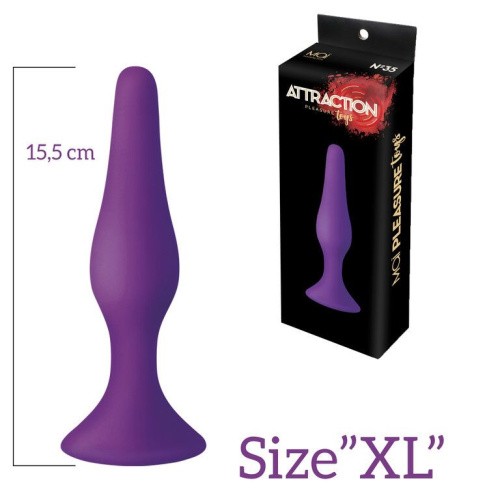 MAI Attraction Toys №35 анальна пробка на присосці, 15,5 х3, 8 см (фіолетовий)