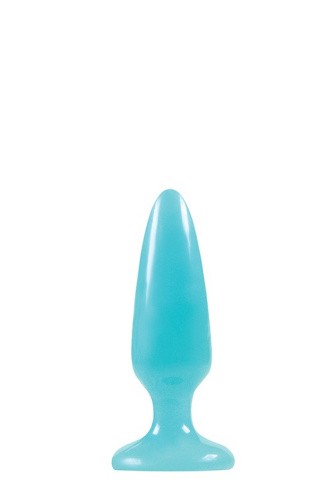 NS Novelties Firefly Pleasure Plug Small - анальная пробка светящаяся в темноте, 8,1х2,8 см (голубая) - sex-shop.ua