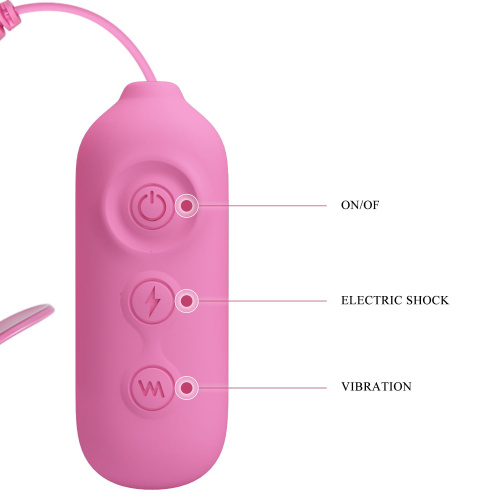 Зажимы для сосков с вибрацией и электростимуляцией Pretty Love Nipple Clips Romantic Wawe II