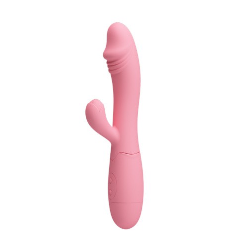 Pretty Love Snappy Vibrator Flesh - перезаряжаемый вибратор-кролик, 19.5х3.2 см (розовый)