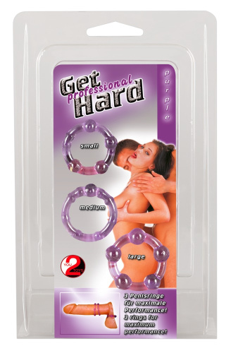 Get Hard Purple набор из 3 эрекционных колец с разной текстурой, 3-4 см - sex-shop.ua