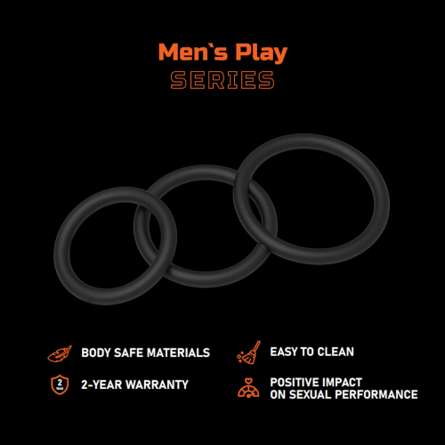 Ерекційні кільця Men's Play Set Cock Rings B7, 3 шт