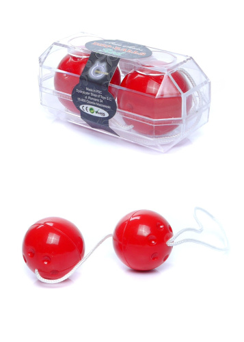 Duo-Balls Red - Вагинальные шарики, 3,5 см (красный) - sex-shop.ua