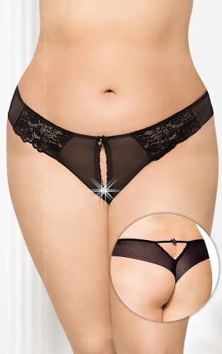 SoftLine G-string 2435 - Трусики с вырезом, XL (чёрный)