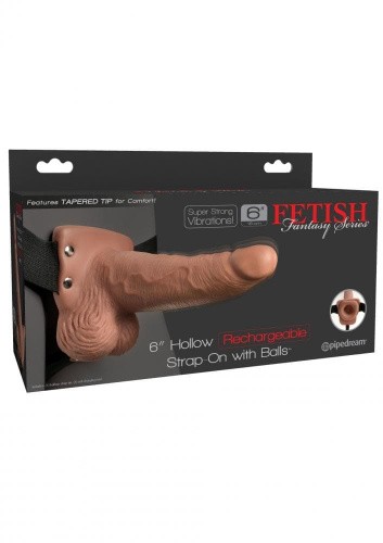 Pipedream 6inch Hollow Recharge Strap On - Порожнистий страпон, 14х4, 5 см - купити в Україні | Секс шоп SEX-SHOP.ua