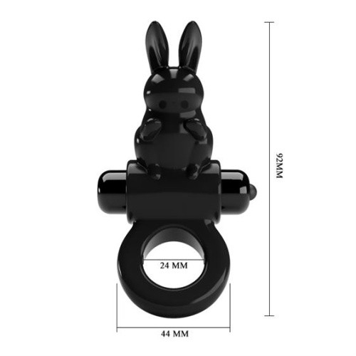 Pretty Love Exciting Vibrating  Cock Ring - Эрекционное кольцо с вибрацией, 2,4 см (черный)