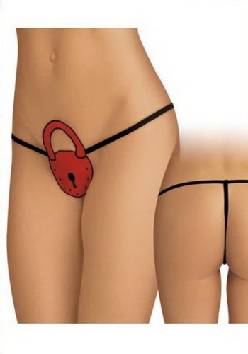 Roxana Padlock - жіночі еротичні стрінги, S-L (червоний з чорним)