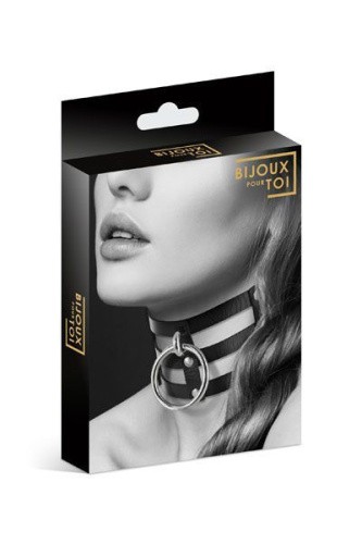 Bijoux Pour Toi Fetish - тройной чокер с кольцом для поводка - sex-shop.ua