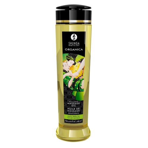 Shunga ORGANICA Exotic green tea органическое массажное масло, 240 мл - sex-shop.ua