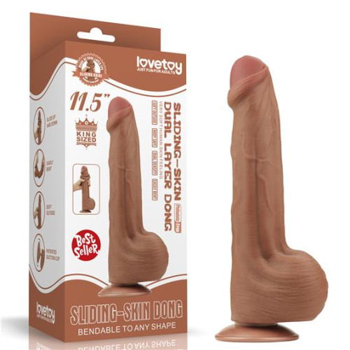 Реалистичный фаллоимитатор Sliding-Skin Dual Layer Dong 11.5", 29 см