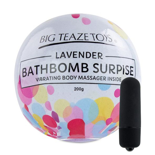 Big Teaze Toys Bath Bomb Surprise with Vibrating Body Massager Laven - Сюрприз-бомба для ванни з віброкулею