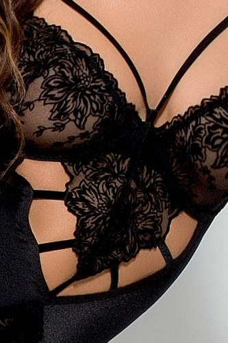 Passion Exclusive Haya Body - Боди монокини, S/M (чёрный)