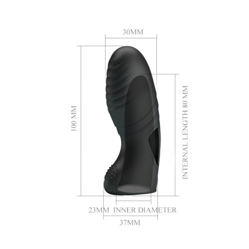 LyBaile Pretty Love Alan Finger Vibrator Black - Насадка на палець, 10х3 см (чорний)