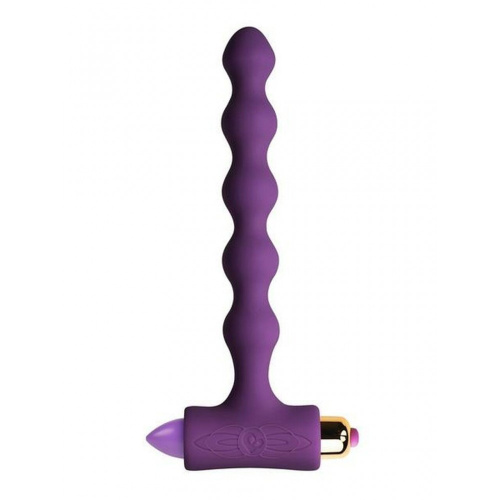 Rocks Off Petite Sensations Pearls Purple - анальный вибратор, 14х2.5 см (фиолетовый) - sex-shop.ua