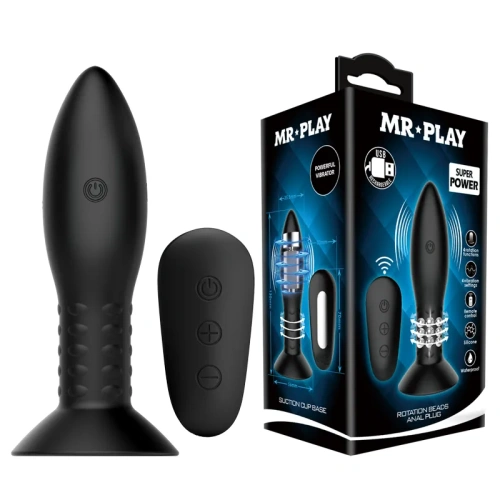 LyBaile Mr Play RC Vibrating Butt Plug Black - Анальная пробка с вибрацией, 11х3.3 см (черный)