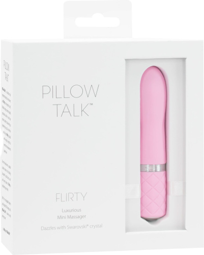 Pillow Talk Flirty Pink - Розкішний вібратор із кристалом Сваровскі, 7х2,2 см.