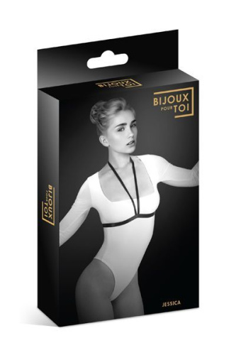 Bijoux Pour Toi Jessica - Портупея на грудь из эластичного полиэстера - sex-shop.ua