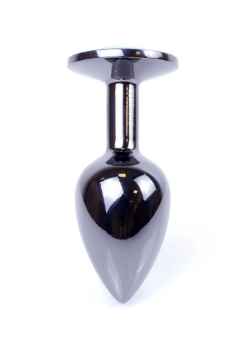 Металлическая анальная пробка с кристаллом Boss Jewellery Dark Silver