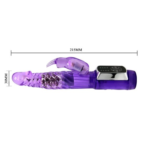 LyBaile Enthusiasm Cowboy Vibrator Purple - Вибратор со стимулятором клитора в форме кролика , 21.5х3 см (фиолетовый)