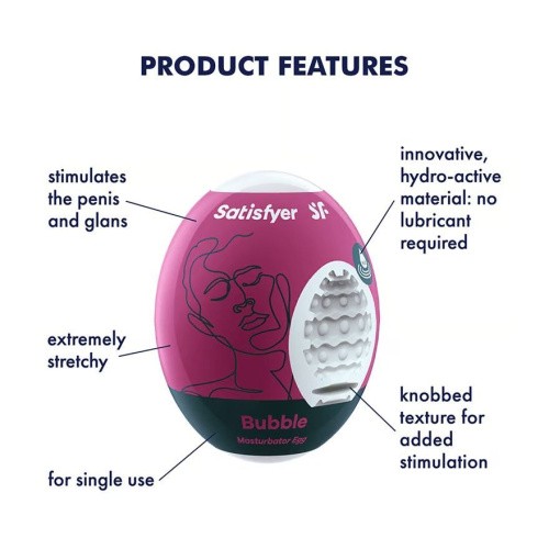 Satisfyer Masturbator Egg 3er Set Bubble - Набор мастурбаторов яиц, 3 шт