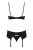 Obsessive Gretia set - еротичний комплект бюстгальтер, стрінги та пояс для панчіх, L/XL (чорний) - купити в Україні | Секс шоп SEX-SHOP.ua