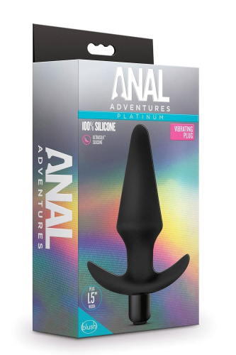 Blush Anal Adventures - Анальна пробка з вібрацією, 12,7 см (чорний) - купити в Україні | Секс шоп SEX-SHOP.ua