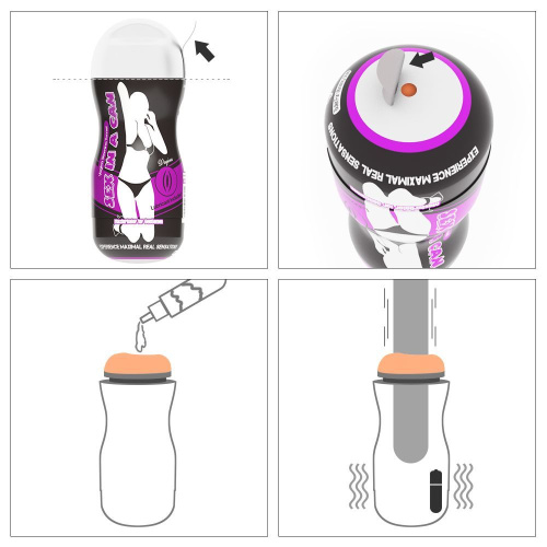 LoveToy Sex In A Can Vibrating Vagina Tunnel - Мастурбатор, 16 см (телесный)