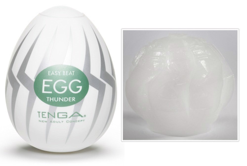 Tenga Egg Hard Boiled Strong Sensations Thunder - Мастурбатор-яйце, 5х4. 5 см (зелений)