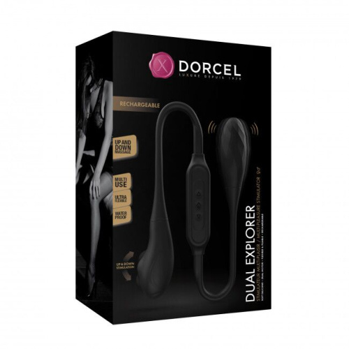 Dorcel Dual Explorer вибратор на гибкой сцепке со стимуляцией пальчиком, (черный) - sex-shop.ua