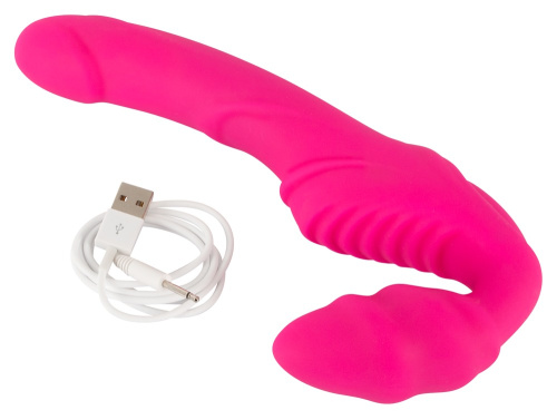 Vibrating Strapless Strap-On Pink - Безремневой страпон с вибрацией, 12х3.1 см - sex-shop.ua