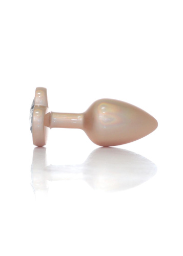 Металлическая анальная пробка Boys of Toys Jewellery Pearl Gold Plug - размер S