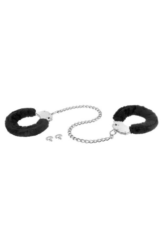 Фіксатори для ніг Fetish Tentation Enjoy Pain Adjustable Metal And Fur Ankle Cuffs - купити в Україні | Секс шоп SEX-SHOP.ua