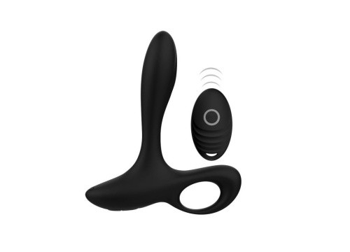 StRubber Hot Fantasy Men Pro Buddy Black - Массажёр простаты с пультом ДУ, 14.2х2.7 см