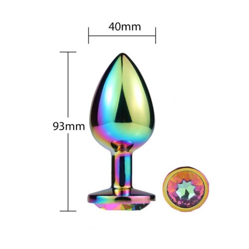 MAI Attraction Toys №74 Rainbow - Металлическая анальная пробка, 9.3х4 см - sex-shop.ua