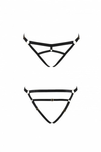 Passion Exclusive - Kelis Thong - Трусики стринги из стреп, S/M (чёрные)