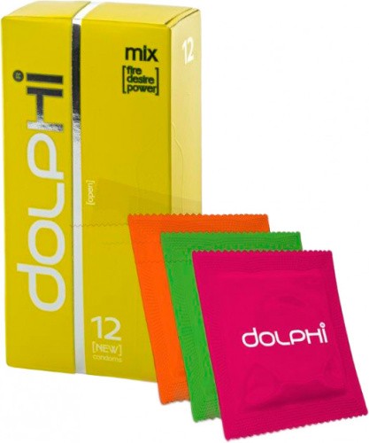Dolphi Mix (Fire, Desire, Power) №12 - мікс презервативів, 12 шт
