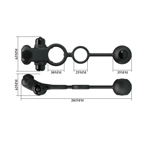 LyBaile Pretty Love Vibro Penis Sleeve Black IV - Эрекционное виброкольцо, 20.3х6.3 см