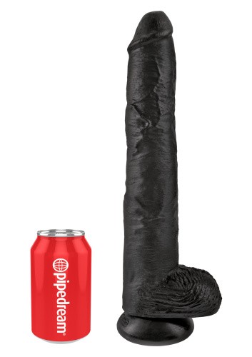 King Cock 14Inch With Balls - Реалистичный фаллос, (черный) , 37,5х6см