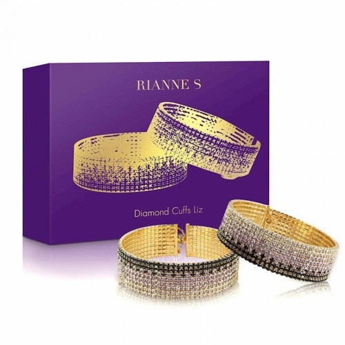 Rianne S: Diamond Cuffs - лакшери наручники-браслеты с кристаллами, (золотистый) - sex-shop.ua