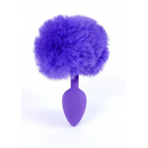 Jewellery Silicon PLUG Bunny Tail Purple - Анальна пробка з хвостом, 6,5х2,7 см (фіолетовий)